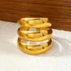 Anillo de acero inoxidable vintage más vendido en Europa y América, elegante anillo con textura irregular en forma de línea, accesorio de nicho de alta gama