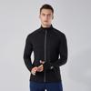 Chaqueta Deportiva para Exteriores con Cuello Alto, Alta Elasticidad, Cremallera, Mangas Largas, Entrenamiento, Cálida, Fitness, Running, Ropa Casual, Estilo Grueso, Unisex