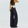 Jeans de Pierna Ancha Sueltos de Cintura Alta con Bolsillos Patchwork de Otoño 2025 para Mujer, Pantalones Rectos Sueltos Adelgazantes de Largo hasta el Suelo