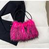 Bolso de Peluche Estilo Coreano para Mujer, Nuevo Modelo 2026, Gran Capacidad, Bolso de Hombro Cruzado Peludo de Moda