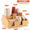 Portavasos para Cafetería y Tienda de Té con Leche, Suministros Comerciales para Bar, Caja de Almacenamiento para Servilletas de Papel y Popotes, Portavasos de Papel Desechable, Dispensador de Vasos