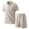 Ropa de Hombre Transfronteriza Verano Nuevo Estilo Europeo y Americano Tela Jacquard Casual Deportivo para Hombre Camisa Polo Fina de Solapa Traje de Manga Corta