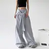 Pantalones casuales a rayas para mujer 2025 primavera y otoño nuevo estilo con cintura diseño de pantalones sueltos rectos de pierna ancha pantalones de barrido