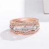 Anillo de moda de tres capas popular en Europa y Estados Unidos, doble color, galvanizado, incrustado con circonita, anillo para mujer, venta al por mayor