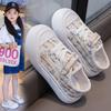 Zapatos de tabla para niñas, zapatos de lona transpirables para niños, verano 2024, nuevo estilo, zapatos casuales de suela suave para niñas, zapatillas grandes para niños
