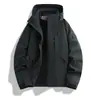 Chaqueta Cortavientos para Exteriores Otoño Invierno Tres en Uno con Forro Polar con Capucha Cálida Engrosada Moda Parche Traje de Montañismo