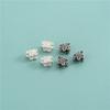 Plata Esterlina S925 Mini Cuentas Sueltas Cuentas Espaciadoras de Mariposa Accesorios DIY Hecho a Mano Pulsera de Cuerda Trenzada Materiales para Joyería con Cuentas