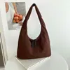 Bolsa de ombro leve vintage 2026 estilo coreano Dongdaemun moda xadrez texturizado simples listrado sob o braço