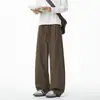 Calças casuais de verão 2026, com corte diagonal e design patchwork, estilo de perna larga soltinho, calças esportivas masculinas de secagem rápida, calças compridas de perna curva, calças de secagem rápida para homens