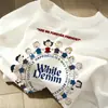 Roupas com Estampa de Cereja Maruko-Chan de Manga Curta Camiseta Branca Feminina Estilo Moderno Fino Moda Estilo Coreano Camiseta de Manga Curta Moderna