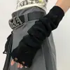 Nuevos Calcetines 2025 Verano Gris Tejidos Mangas para Pantorrilla JK Calcetines de Felpa Tejida Rasgados Mangas de Protección Solar para Mujer
