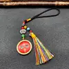 Xizang pingente de borla olho do Deus da Riqueza de cinco vias para interior de carro pendurado Rei zachilam Guanyin de quatro braços Mãe Verde