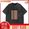 Camiseta Masculina de Algodão Puro Pesado Manga Curta Estilo Retro Americano, Casual de Verão Solta Tendência Oversize Lavada Vintage