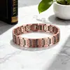 Popular Europeu e Americano Transfronteiriço Metal Antigo Cobre Vermelho Ímã Pulseira Retrô Fileira Larga Destacável Pulseira de Casal