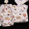 Nuevo Conjunto de Pijama de Algodón Ligero Transpirable de Manga Larga Holgado con Dibujos Animados para Niñas, Hogar, Nube Vacía, Primavera y Otoño Verano
