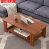 Mesa de centro sencilla de doble capa, mesa pequeña de madera, mesa auxiliar moderna y sencilla para sala de estar, mesa de centro para apartamento pequeño con almacenamiento