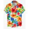 Camisa de manga corta estampada para hombre de verano transfronteriza, ropa casual versátil hawaiana para vacaciones