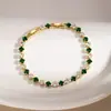 Pulsera transfronteriza personalizada de circonita de colores, estilo de lujo ligero, estilo simple europeo y americano, diseño de nicho, exquisito accesorio para la mano