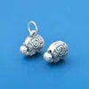 Nuevo Colgante de Cuentas de Elefante Auspicioso Ruyi Retro de Doble Cara de Plata Pura S999 Material de Accesorios de Cuerda Hecho a Mano para Bricolaje