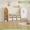 Gabinete de Almacenamiento de Juguetes para Habitación Infantil Combinación de Gabinete con Pizarra Magnética de Madera Maciza Gabinete de Almacenamiento y Organización Multicapa