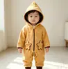 Mono con capucha, estampado de estrellas amarillas y cierre de cremallera para bebés y niños pequeños, suave y cálido, adecuado para usar como ropa exterior