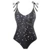 [Traje de banho macacão estampado personalizado para mulheres] Macacão europeu e americano vestido de gaze com proteção solar estilo férias Amazon atacado de traje de banho