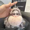 Boneca de Pelo de Raposa Real Chaveiro para Carro Pingente Boneca de Pelúcia Brinquedo Pingente para Mochila Novo Modelo 2024