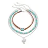 Joyería Transfronteriza Europea y Americana Cadena para la Clavícula Imitación Turquesa Retro Conjunto de Collar de Cuentas Estilo Étnico Collar de Cactus