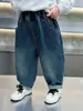 Pantalones Vaqueros Curvos para Niños Primavera y Otoño 2026 Estilo Coreano Frescos Sueltos Jeans Pantalones de Comercio Exterior para Bebé