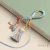 Llavero DIY Accesorios para Joyería Colgante para Bolso Cuerda para Colgar Colgante de Borla Estilo Étnico Hilo de Algodón Tejido a Mano Borla
