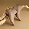Botines de tobillo ajustados elásticos de punta fina estilo francés, tacón bajo, nueva colección otoño/invierno 2026, tacón grueso, botines cortos para mujer, forrados de felpa para abrigar, botines Chelsea