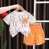Traje para Niños, Diseño de Ropa para Niños, Pantalones Cortos de Manga Corta con Estampado de Letras, Cómodo Conjunto de Dos Piezas para Niño, Venta al por Mayor por Fabricante
