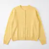 Cardigan de Lã Sem Costura Feminino Fino Macio Sedoso Caxemira Tricô Escovado Peça de Outerwear Feminina Outono Versátil Tricô Início do Outono