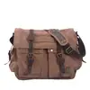 Bolso de Hombro para Computadora de Gran Capacidad de 17 pulgadas Lona Retro Europeo y Americano Piel de Vaca Crazy Horse Bolso Mensajero para Hombre Hombro Casual Bolso Escolar