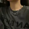 Cadena de collar con colgante de oso alfabético japonés y coreano para otoño/invierno, cadena hip-hop de estilo ins de moda para suéteres, accesorio decorativo para hombres y mujeres