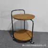 2025 nova exportação mesa de canto para sala de estar ferro forjado vintage mesa de cabeceira plástico folheado carrinho mesa lateral varanda pequena mesa de chá