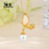 Collar de Plata de Ley S925 con Perla de Concha Natural Mariposa Cadena para Clavícula de Mujer Estilo Lujo Ligero Nicho Joyería de Plata de Alta Gama Elegante