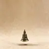 Mantra de Seis Sílabas Tibetano Mini Vajra Campana Colgante Bronce Antiguo Escritura Pequeña Campana de Cobre Llavero Colgante para Coche