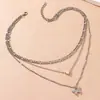 Explosiones Transfronterizas Europeas y Americanas Joyería de Comercio Exterior Mariposa Amor Collar de Múltiples Capas Cadena para Clavícula de Mujer Accesorios de Moda Joyería