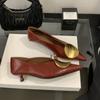 2026 Nuevos Zapatos de Salón de Estilo Francés de Nicho con Hebilla Metálica de Tacón Fino y Tacón Bajo de Boca Baja, Modernos, Cómodos, Versátiles y Simples
