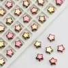 Venda Quente Transfronteiriça 8mm Galvanizado Estrela de Cinco Pontas Contas de Vidro Pingente de Cristal DIY Acessórios de Cabelo Colar Pulseira Materiais e Acessórios