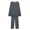 Algodão PuroConjunto de Pijama Masculino de Manga Longa Estilo Primavera e Outono Solto Roupa de Casa Conjunto de Duas Peças Outono 2026 Novo