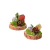 Adorno de musgo eterno para micro-paisaje de cristal con base de madera natural, decoración de cristal natural, piedra bruta de cristal, adorno de racimo de cristal