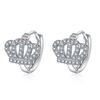 Estilo Coreano Venta Caliente Micro-incrustado Zirconia Corona Aretes de Tuerca Lujosos Corona de Corazón Aretes de Tuerca Corona Aretes Aretes