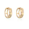 Brincos de Zircônia Banhados a Ouro Real Exquisitos e Versáteis da Aogu, Venda Quente Transfronteiriça para Mulheres, Design Ins, Brincos de Nicho de Alta Qualidade