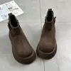 Botas de moda con plataforma de ante retro para mujer, estilo coreano 2026, versátiles, nueva colección de invierno, cálidas, botines de algodón estilo Birkenstock