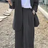 Traje de Pantalón de Pierna Ancha para Mujer 2025 Primavera y Otoño Moda Coreana Temperamento Estilo Británico Casual Callejera Profesional