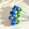 Flor de Rosa Artificial Encantadora Azul, Flor Falsa de Rosa em Gradiente, Buquê de Flor de Seda de Haste Única, Ornamento de Arranjo de Flores para Decoração de Casa