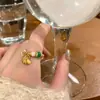 Nuevo Anillo de Caballo Moneda de Oro Estilo Chino para Mujer, Anillo de Dedo Índice de Lujo Ligero de Gama Alta, Anillo Abierto de Diseño de Nicho