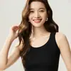 Camisole Bai Cai Rong 100% caxemira pura, novo estilo 2026, com design canelado, confortável, versátil e macia, camada base